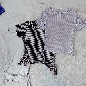 Scrunched with ties baby tee bundle